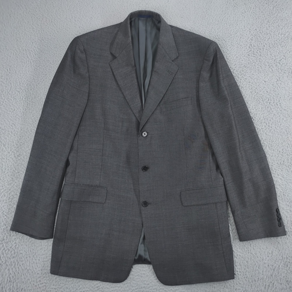 Daniel Cremieux Loro Piana Jacket Mens 42L Gray 3 Button Blazer Non Vented